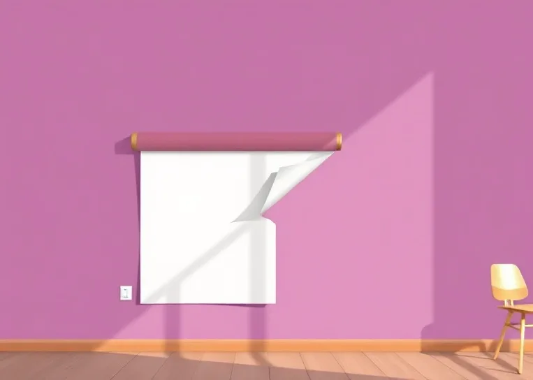 Pose de papier peint, rouleau et brosse à maroufler